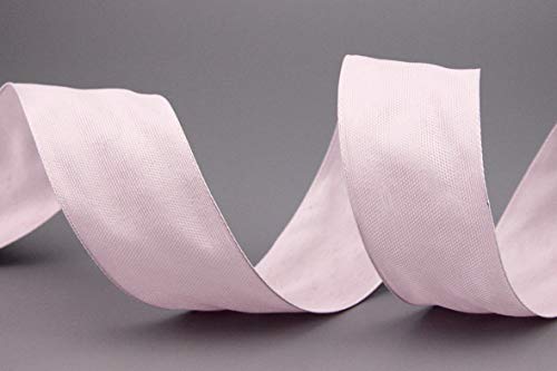 Dekoband OLIVER Hellrosa(216) 3 m x 40 mm Stoffband mit Drahtkanten leicht glänzend Leinen Optik Taftband grob gewebt Geschenkband Schleifenband elegant Dekoration Weihnachten Advent Premium Band von finemark