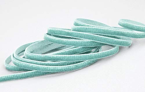 Samtband Hell Mint (625) 1 m x 7 mm METERWARE Dekoband Velour einseitig Samt festkantig zum nähen dekorieren von finemark