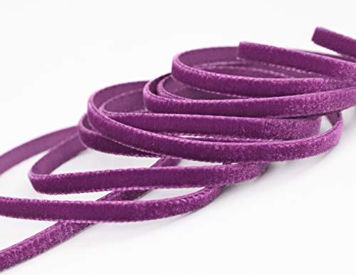Samtband Lila (709) 1 m x 9 mm METERWARE Dekoband Velour einseitig Samt festkantig zum nähen dekorieren von finemark