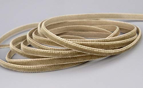 Samtband Nussbraun (533 nuss) 1 m x 9 mm METERWARE Dekoband Velour einseitig Samt festkantig zum nähen dekorieren von finemark