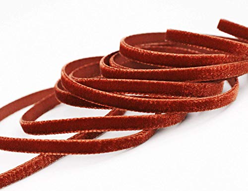 Samtband Terrakotta Karminrot (415 acajou) 1 m x 9 mm METERWARE Dekoband Velour einseitig Samt festkantig zum nähen dekorieren von finemark