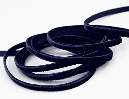 finemark 10 m x 9 mm Samtband Nachtblau (638) Dekoband Velour einseitig Samt festkantig Velvet Ribbon zum nähen dekorieren von finemark