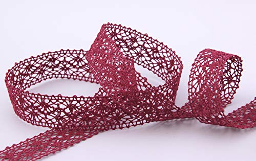 15 m x 25 mm Spitzenband EMMA BORDEAUX Meterware Spitze Häkelband Baumwollmischung Natur Optik Dekoband gehäkelt Spitzenborte 15 m x 25 mm Spitzenband EMMA BORDEAUX Meterware Spitze Häkelband Baumwollmischung Natur Optik Dekoband gehäkelt Spitzenborte von finemark