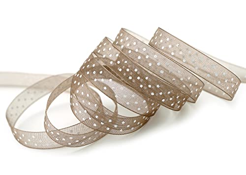 finemark 20 m x 10 mm Dekoband Chiffon Punkte Taupe mit formstabilen Kanten Geschenkband Schleifenband transparent Organza Hochzeit Geburtstag Chiffonband Ostern Kinder Dots Gepunktet finemark 20 m x 10 mm Dekoband Chiffon Punkte Taupe mit formstabilen Kanten Geschenkband Schleifenband transparent Organza Hochzeit Geburtstag Chiffonband Ostern Kinder Dots Gepunktet von finemark