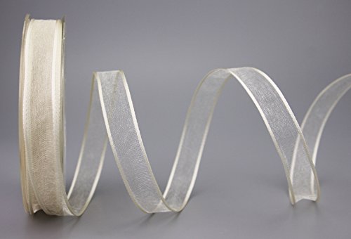 finemark 20 m x 15 mm Dekoband Chiffon Creme Ivory Geschenkband Schleifenband transparent Organza mit formstabilen Kanten Premium Qualität Hochzeit Geburtstag Chiffonband einfarbig finemark 20 m x 15 mm Dekoband Chiffon Creme Ivory Geschenkband Schleifenband transparent Organza mit formstabilen Kanten Premium Qualität Hochzeit Geburtstag Chiffonband einfarbig von finemark