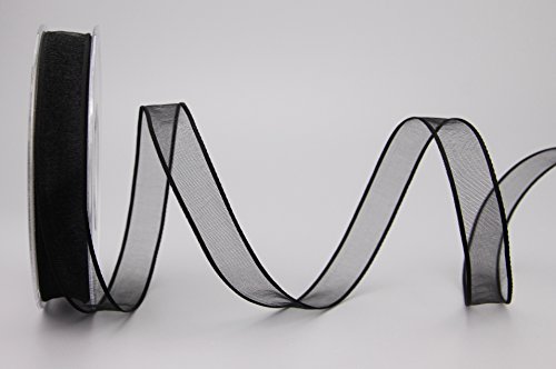 20 m x 15 mm Dekoband CHIFFON SCHWARZ Geschenkband Schleifenband transparent Organza mit formstabilen Kanten Premium Qualität Hochzeit Geburtstag Chiffonband einfarbig 20 m x 15 mm Dekoband CHIFFON SCHWARZ Geschenkband Schleifenband transparent Organza mit formstabilen Kanten Premium Qualität Hochzeit Geburtstag Chiffonband einfarbig von finemark