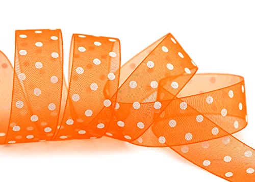 finemark 20 m x 25 mm Dekoband Chiffon Punkte ORANGE mit formstabilen Kanten Geschenkband Schleifenband transparent Organza Hochzeit Geburtstag Chiffonband Ostern Kinder Dots Gepunktet finemark 20 m x 25 mm Dekoband Chiffon Punkte ORANGE mit formstabilen Kanten Geschenkband Schleifenband transparent Organza Hochzeit Geburtstag Chiffonband Ostern Kinder Dots Gepunktet von finemark