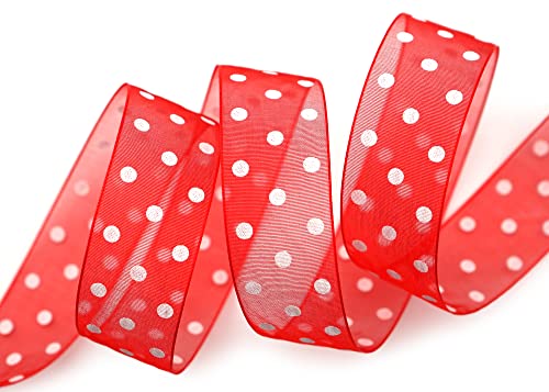 finemark 20 m x 25 mm Dekoband Chiffon Punkte ROT mit formstabilen Kanten Geschenkband Schleifenband transparent Organza Hochzeit Geburtstag Chiffonband Ostern Kinder Dots Gepunktet finemark 20 m x 25 mm Dekoband Chiffon Punkte ROT mit formstabilen Kanten Geschenkband Schleifenband transparent Organza Hochzeit Geburtstag Chiffonband Ostern Kinder Dots Gepunktet von finemark