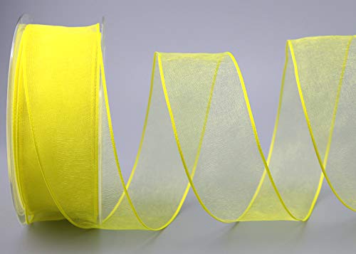 finemark 20 m x 40 mm Dekoband Chiffon HELLGELB Geschenkband Schleifenband transparent Organza mit formstabilen Kanten Premium Qualität Hochzeit Geburtstag Chiffonband einfarbig finemark 20 m x 40 mm Dekoband Chiffon HELLGELB Geschenkband Schleifenband transparent Organza mit formstabilen Kanten Premium Qualität Hochzeit Geburtstag Chiffonband einfarbig von finemark