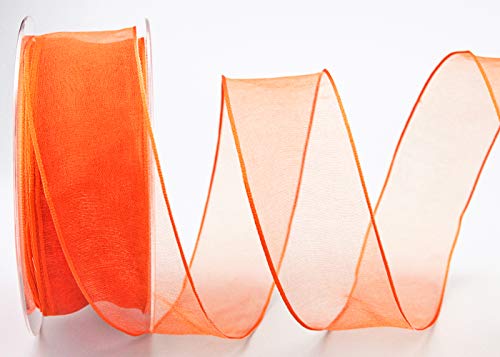 finemark 20 m x 40 mm Dekoband Chiffon ORANGE Geschenkband Schleifenband transparent Organza mit formstabilen Kanten Premium Qualität Hochzeit Geburtstag Chiffonband einfarbig finemark 20 m x 40 mm Dekoband Chiffon ORANGE Geschenkband Schleifenband transparent Organza mit formstabilen Kanten Premium Qualität Hochzeit Geburtstag Chiffonband einfarbig von finemark