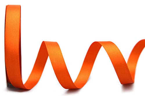 finemark 25 m x 15 mm Satinband Double Face ORANGE doppelseitiges Schleifenband aus Satin ohne Draht weich und glänzend Geschenkband Deko Band von finemark