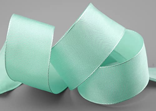 finemark 25 m x 40 mm Drahtkantenband Leo MINTGRÜN Hellgrün (027) Dekoband mit Drahtkanten einfarbig Geschenkband Stoffband Schleifenband Visco Draht aus nachwachsenden Rohstoffen biologisch abbaubar von finemark