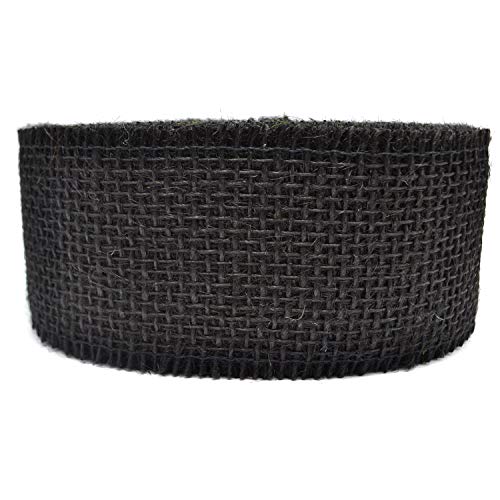 finemark 25 m x 60 mm Dekoband Jute SCHWARZ Juteband Geschenkband 6 cm Gitterband Schleifenband aus Naturjute nachhaltig Trauer Halloween Gothic Deko Geschenkverpackung von finemark