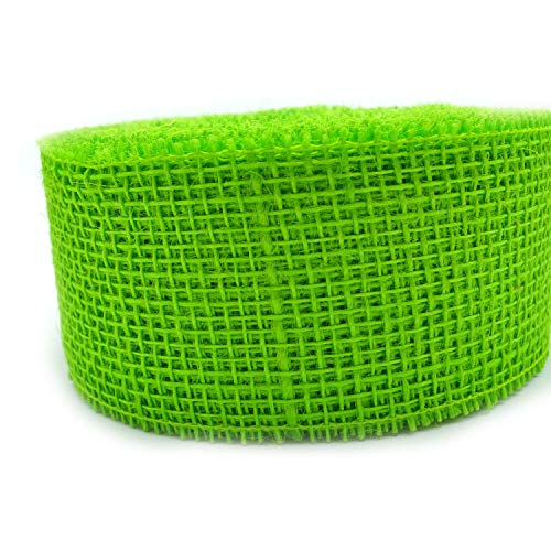 finemark 25 m x 60 mm Dekoband Jute APFELGRÜN Juteband Geschenkband 6 cm Gitterband Schleifenband aus Naturjute nachhaltig Frühjahr Deko Ostern Grün Geschenkverpackung von finemark