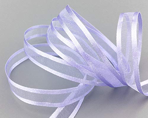 finemark 3 m x 10 mm Chiffonband mit Satin Kante Flieder (82) Chiffon Dekoband Schleifenband Geschenkband Halbtransparent Glänzend ohne Draht Organza von finemark