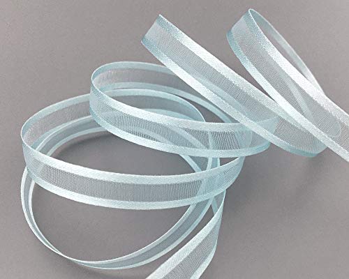 finemark 3 m x 10 mm Chiffonband mit Satin Kante HELLBLAU (71) Chiffon Dekoband Schleifenband Geschenkband Halbtransparent Glänzend ohne Draht Organza von finemark