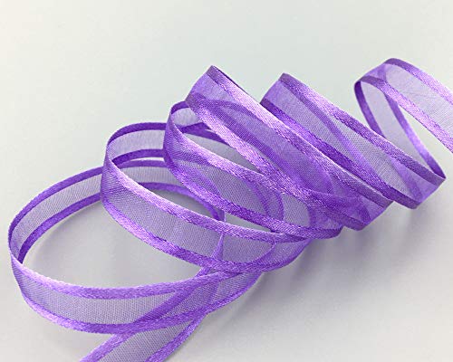 finemark 3 m x 10 mm Chiffonband mit Satin Kante Lavendel (84) Chiffon Dekoband Schleifenband Geschenkband Halbtransparent Glänzend ohne Draht Organza von finemark