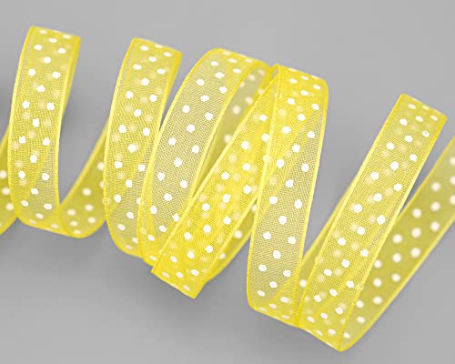 finemark 3 m x 10 mm Dekoband Chiffon Punkte GELB mit formstabilen Kanten Geschenkband Schleifenband transparent Organza Hochzeit Geburtstag Chiffonband Ostern Kinder Dots Gepunktet finemark 3 m x 10 mm Dekoband Chiffon Punkte GELB mit formstabilen Kanten Geschenkband Schleifenband transparent Organza Hochzeit Geburtstag Chiffonband Ostern Kinder Dots Gepunktet von finemark