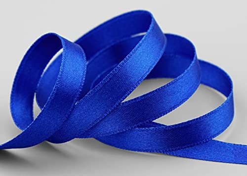 finemark 3 m x 10 mm Satinband BLAU Royalblau (614) doppelseitiges Schleifenband aus Satin ohne Draht weich und glänzend Geschenkband Deko Band Double face Dekoband Dekorieren Basteln von finemark