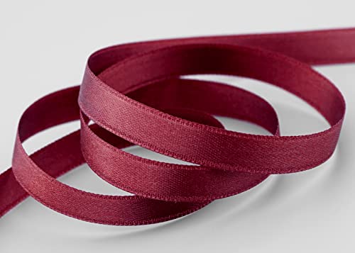 finemark 3 m x 10 mm Satinband Bordeaux Weinrot (619) doppelseitiges Schleifenband aus Satin ohne Draht weich und glänzend Geschenkband Deko Band Double face Dekoband Dekorieren Basteln von finemark