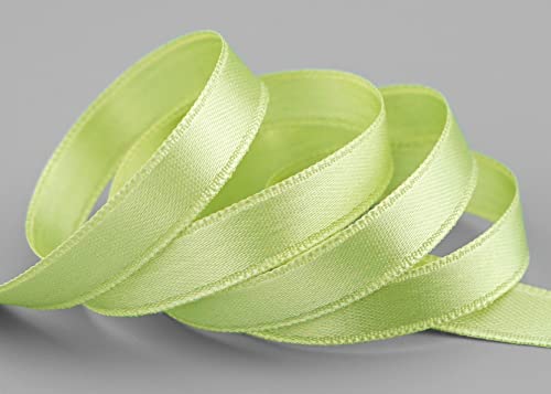 finemark 3 m x 10 mm Satinband HELLGRÜN Maigrün (027) doppelseitiges Schleifenband aus Satin ohne Draht weich und glänzend Geschenkband Deko Band Double face Dekoband Dekorieren Basteln von finemark