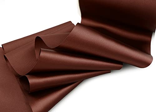 finemark 3 m x 112 mm Satinband Sophie BRAUN (523) Satin Tischband Tischläufer Schleifenband ohne Draht breites weiches Band Tischdekoration Tisch Deko Geschenkband mit einseitigem Glanz von finemark