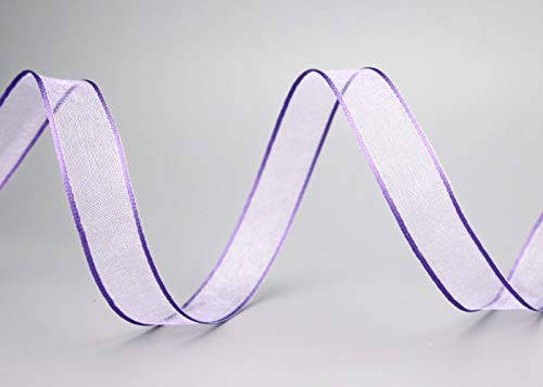 finemark 3 m x 15 mm Dekoband Chiffon Flieder Lavendel Geschenkband Schleifenband transparent Organza mit formstabilen Kanten Premium Qualität Hochzeit Geburtstag Chiffonband einfarbig von finemark