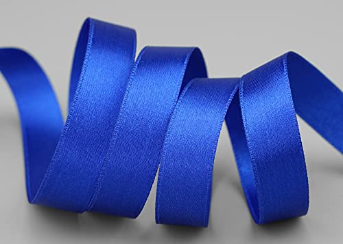 finemark 3 m x 15 mm Satinband BLAU Royalblau (614) doppelseitiges Schleifenband aus Satin ohne Draht weich und glänzend Geschenkband Deko Band Double face Dekoband Dekorieren Basteln von finemark