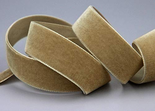 finemark 3 m x 22 mm Samtband NUSSBRAUN (533 nuss) Dekoband Velour einseitig Samt festkantig Velvet Ribbon zum nähen dekorieren von finemark