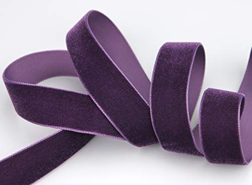 finemark 3 m x 22 mm Samtband Pflaume (581 Plum) Dekoband Velour einseitig Samt festkantig Velvet Ribbon zum nähen dekorieren von finemark