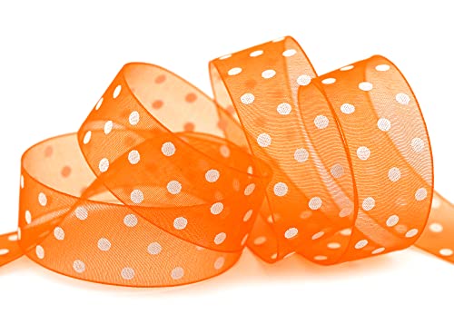 finemark 3 m x 25 mm Dekoband Chiffon Punkte ORANGE mit formstabilen Kanten Geschenkband Schleifenband transparent Organza Hochzeit Geburtstag Chiffonband Ostern Kinder Dots Gepunktet finemark 3 m x 25 mm Dekoband Chiffon Punkte ORANGE mit formstabilen Kanten Geschenkband Schleifenband transparent Organza Hochzeit Geburtstag Chiffonband Ostern Kinder Dots Gepunktet von finemark