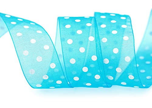 finemark 3 m x 25 mm Dekoband Chiffon Punkte TÜRKIS mit formstabilen Kanten Geschenkband Schleifenband transparent Organza Hochzeit Geburtstag Chiffonband Ostern Kinder Dots Gepunktet finemark 3 m x 25 mm Dekoband Chiffon Punkte TÜRKIS mit formstabilen Kanten Geschenkband Schleifenband transparent Organza Hochzeit Geburtstag Chiffonband Ostern Kinder Dots Gepunktet von finemark