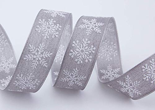 finemark 3 m x 25 mm Dekoband Christmas Snowflakes Grau Weiss Geschenkband Hellgrau Schleifenband Stoffband Landhaus Weihnachten Schneeflocken finemark 3 m x 25 mm Dekoband Christmas Snowflakes Grau Weiss Geschenkband Hellgrau Schleifenband Stoffband Landhaus Weihnachten Schneeflocken von finemark