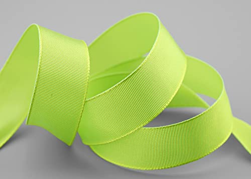 finemark 3 m x 25 mm Drahtkantenband Leo LEMONGRÜN Hellgrün Grün (502) Dekoband mit Drahtkanten Geschenkband Stoffband Schleifenband Visco Draht aus nachwachsenden Rohstoffen biologisch abbaubar von finemark