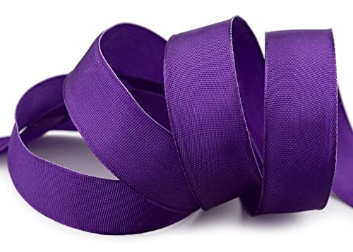 finemark 3 m x 25 mm Drahtkantenband Leo LILA Violett (610) Dekoband mit Drahtkanten einfarbig Geschenkband Stoffband Schleifenband Visco Draht aus nachwachsenden Rohstoffen biologisch abbaubar von finemark