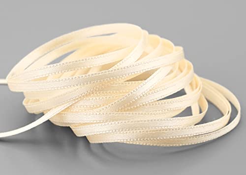 finemark 3 m x 3 mm Satinband Creme Ivory (104) doppelseitiges Schleifenband aus Satin ohne Draht weich und glänzend Geschenkband Deko Band Double face Dekoband Dekorieren Kordel Basteln von finemark