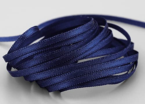 finemark 3 m x 3 mm Satinband DUNKELBLAU (624) doppelseitiges Schleifenband aus Satin ohne Draht weich und glänzend Geschenkband Deko Band Double face Dekoband Dekorieren Kordel Basteln von finemark