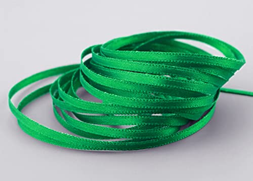 finemark 3 m x 3 mm Satinband DUNKELGRÜN Grün (607) doppelseitiges Schleifenband aus Satin ohne Draht weich und glänzend Geschenkband Deko Band Double face Dekoband Dekorieren Kordel Basteln von finemark