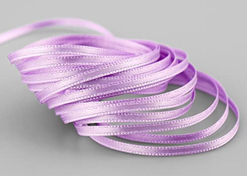 finemark 3 m x 3 mm Satinband Flieder Lavendel (710) doppelseitiges Schleifenband aus Satin ohne Draht weich und glänzend Geschenkband Deko Band Double face Dekoband Dekorieren Kordel Basteln von finemark