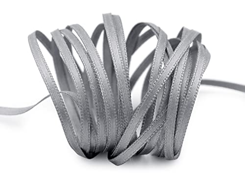 finemark 3 m x 3 mm Satinband GRAU Dunkelgrau (731) doppelseitiges Schleifenband aus Satin ohne Draht weich und glänzend Geschenkband Deko Band Double face Dekoband Dekorieren Kordel Basteln von finemark