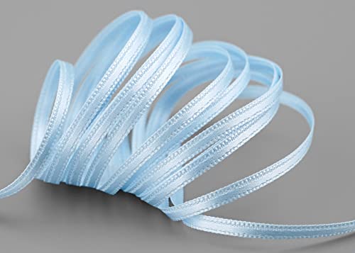 finemark 3 m x 3 mm Satinband HELLBLAU (602) doppelseitiges Schleifenband aus Satin ohne Draht weich und glänzend Geschenkband Deko Band Double face Dekoband Dekorieren Kordel Basteln von finemark