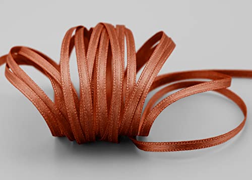 finemark 3 m x 3 mm Satinband Hellbraun Braun (623) doppelseitiges Schleifenband aus Satin ohne Draht weich und glänzend Geschenkband Deko Band Double face Dekoband Dekorieren Kordel Basteln von finemark