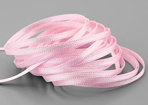 finemark 3 m x 3 mm Satinband Hellrosa (604) Rosa doppelseitiges Schleifenband aus Satin ohne Draht weich und glänzend Geschenkband Deko Band Double face Dekoband Dekorieren Kordel Basteln von finemark