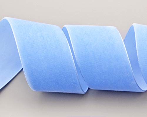 finemark 3 m x 36 mm Samtband HELLBLAU (713 Blue) Dekoband Velour einseitig Samt festkantig Velvet Ribbon zum nähen dekorieren von finemark