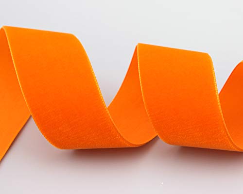 finemark 3 m x 36 mm Samtband ORANGE (445) Dekoband Velour einseitig Samt festkantig Velvet Ribbon zum nähen dekorieren von finemark