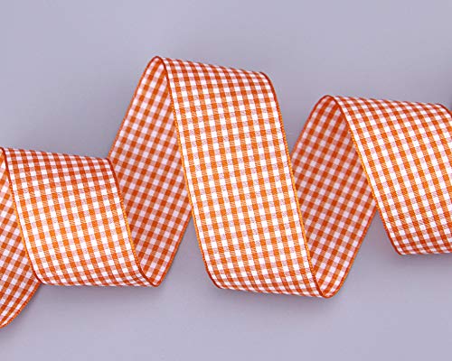 finemark 3 m x 38 mm Dekoband KARO Klassik ORANGE Schleifenband kariert Geschenkband ohne Draht zum dekorieren nähen finemark 3 m x 38 mm Dekoband KARO Klassik ORANGE Schleifenband kariert Geschenkband ohne Draht zum dekorieren nähen von finemark
