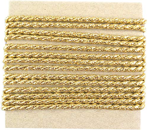 finemark 3 m x 4 mm Drehkordel Gold Kordelband Glitzerkordel Geschenkband Weihnachten Weihnachtskordel Schnur Lurexkordel ohne Draht zweifarbig Glanz glänzender Kordel von finemark