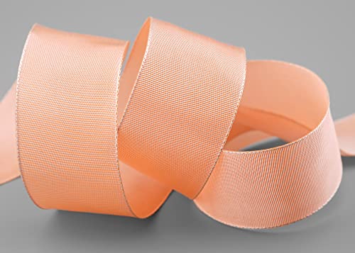 finemark 3 m x 40 mm Drahtkantenband Leo HELL APRICOT (123) Dekoband mit Drahtkanten einfarbig Geschenkband Stoffband Schleifenband Visco Draht aus nachwachsenden Rohstoffen biologisch abbaubar von finemark