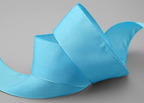 finemark 3 m x 40 mm Drahtkantenband Leo HIMMELBLAU Hellblau (201) Dekoband mit Drahtkanten einfarbig Geschenkband Stoffband Schleifenband Draht aus nachwachsenden Rohstoffen biologisch abbaubar von finemark