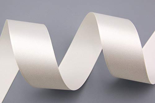 finemark 3 m x 40 mm Satinband Ivory Milchweiss (804) doppelseitiges Schleifenband aus Satin ohne Draht weich und glänzend Geschenkband Deko Band Double face Dekoband Dekorieren Basteln von finemark